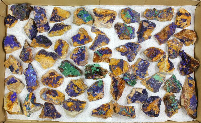 Flat: Sparkling Azurite & Malachite Clusters - Pieces #140821